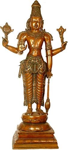 38" Large Lord Vishnu Brass Statue Handmade