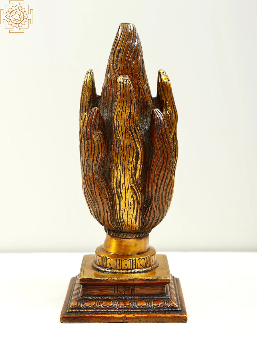 7" Agni The Sacred Fire Brass Statue Handmade