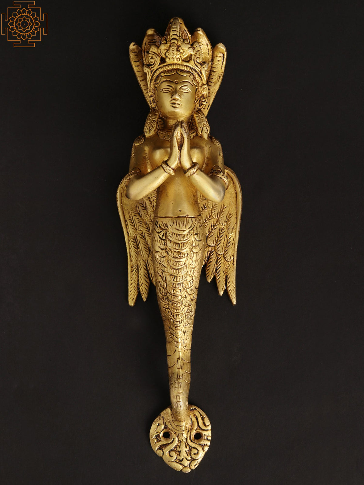 13" Brass Nagakanya Door Knob Handmade Home Decor