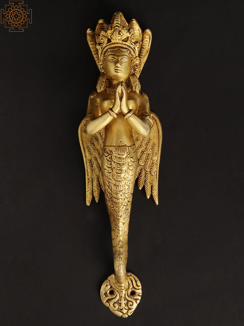 13" Brass Nagakanya Door Knob Handmade Home Decor