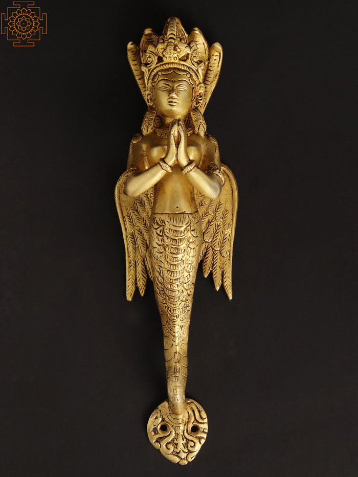13" Brass Nagakanya Door Knob Handmade Home Decor
