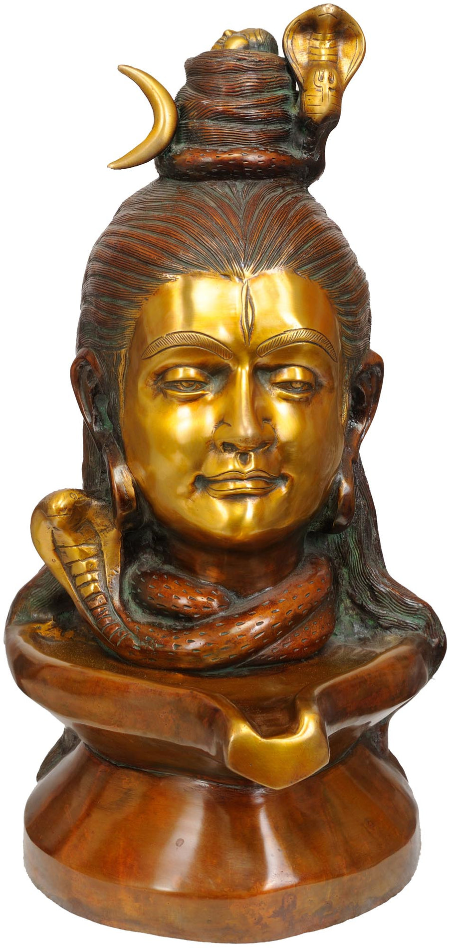 20" Mukha Linga Brass Statue Handmade