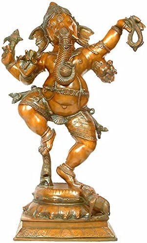 40" Dancing Ganesha Brass Statue Handmade