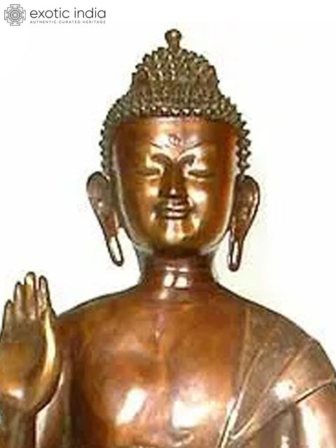 51" Large Size Buddha Sculpture in Brass | Handmade Buddhist Statue