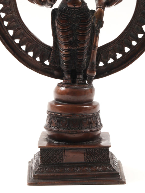 Eight-Armed Lord Vishnu Statue with Chakra at Back