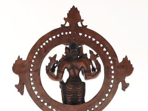 Eight-Armed Lord Vishnu Statue with Chakra at Back