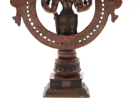 Eight-Armed Lord Vishnu Statue with Chakra at Back