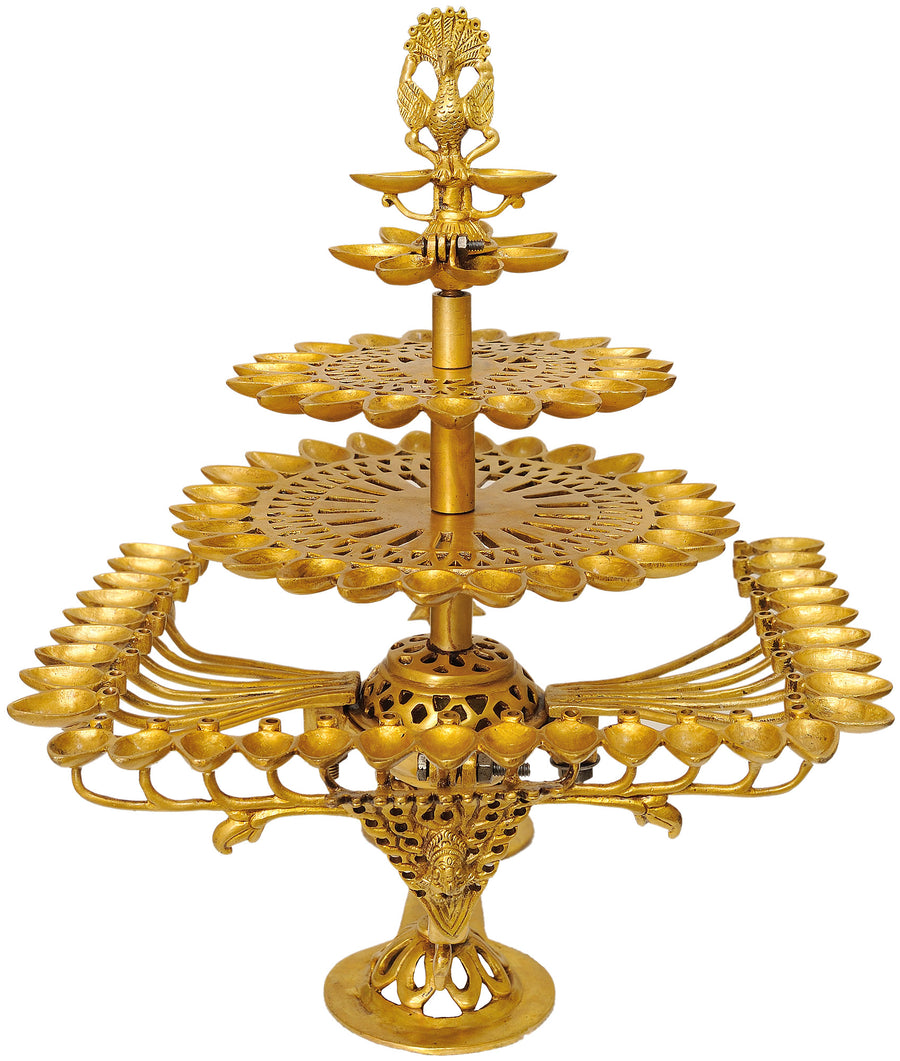 16" Brass Hand Held Diyas Handmade Home Decor
