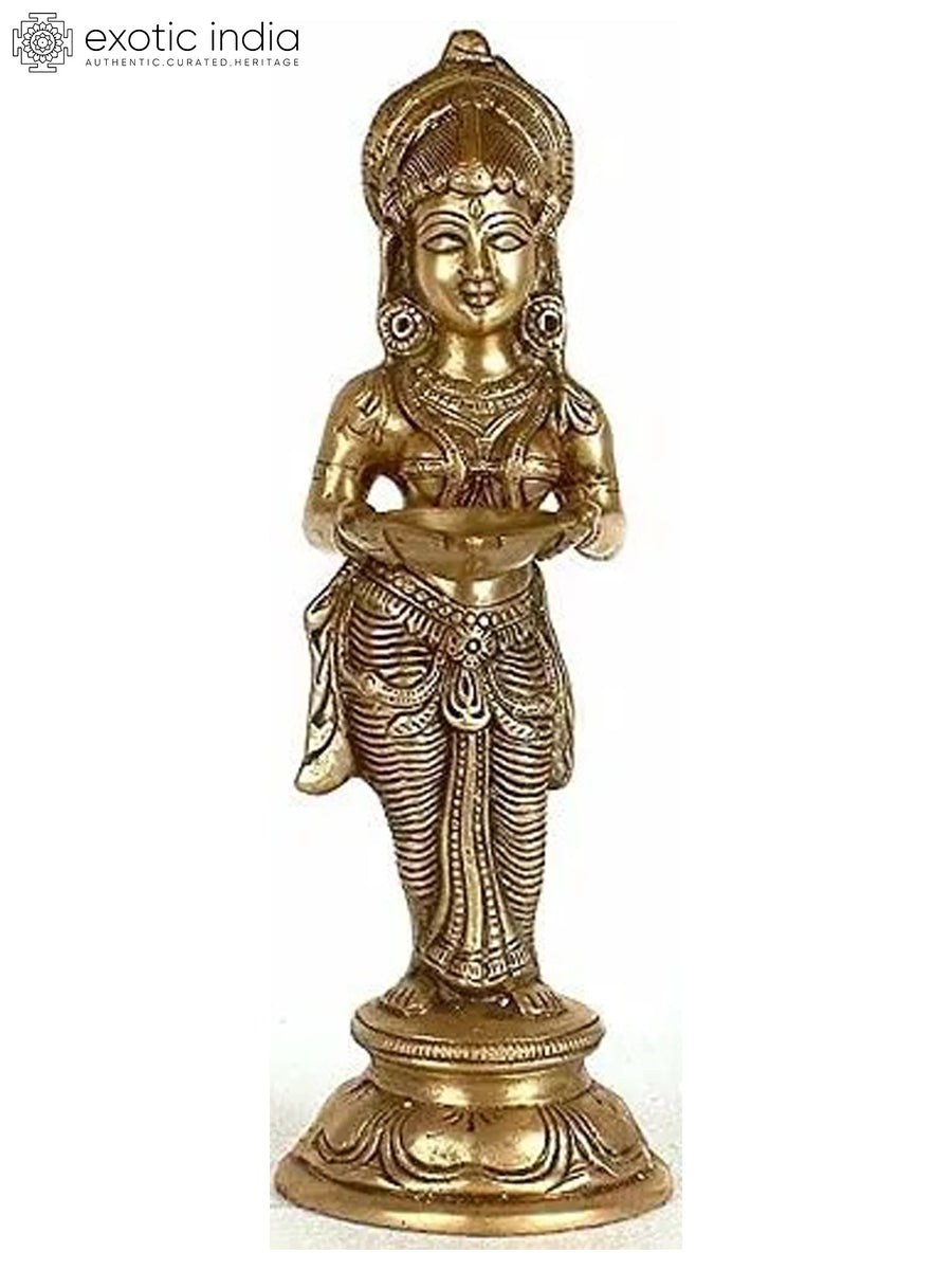 12" Brass Deeplakshmi Votive Lamp Handmade