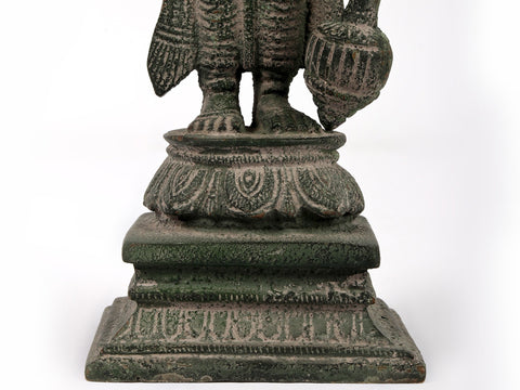 8" Four Armed Standing Vishnu Idol in Brass | Handmade | Made in India