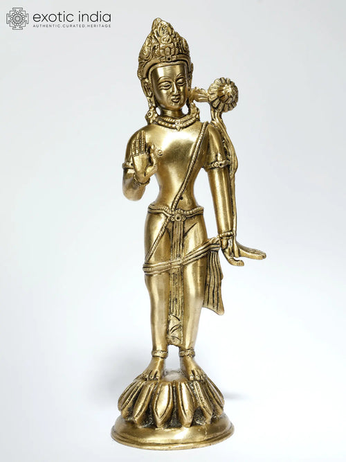 Tibetan Padmapani Avalokiteshvara Brass Statue Handmade