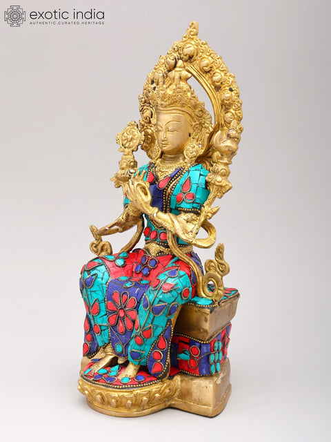 11" Tibetan Buddhist Deity Maitreya Buddha In Brass | Handmade | Made In India