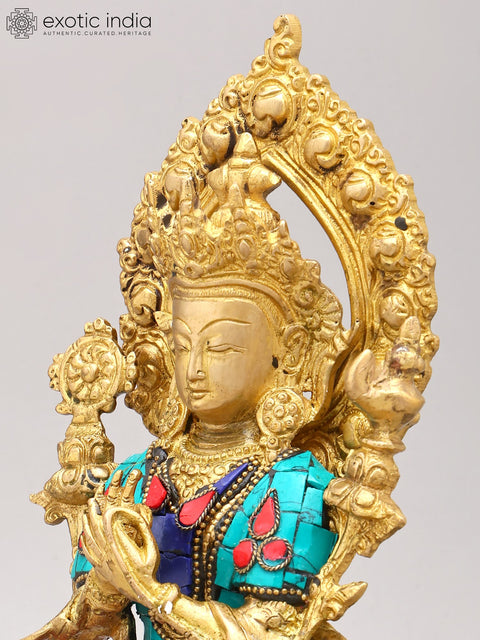 11" Tibetan Buddhist Deity Maitreya Buddha In Brass | Handmade | Made In India