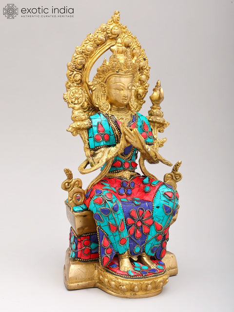 11" Tibetan Buddhist Deity Maitreya Buddha In Brass | Handmade | Made In India