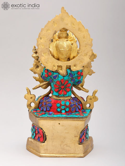 11" Tibetan Buddhist Deity Maitreya Buddha In Brass | Handmade | Made In India