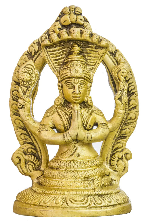 4" Patanjali Handmade Brass Statue for Yoga Decor