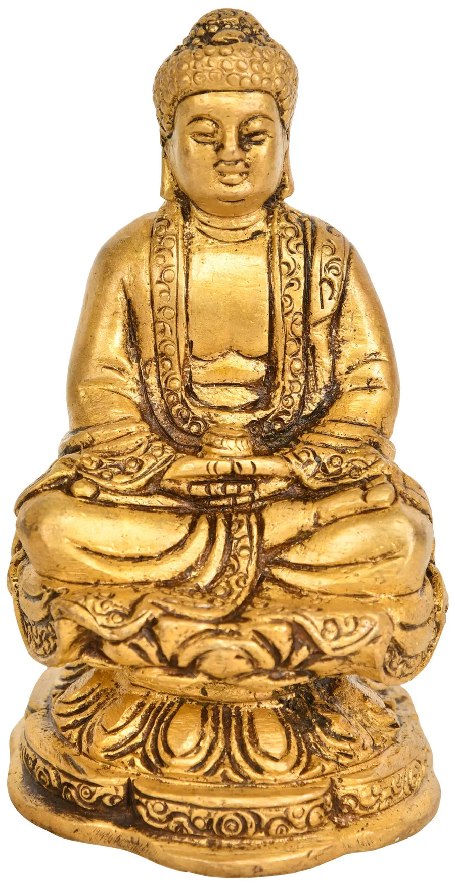 4" Brass Amida Buddha Statue Handmade