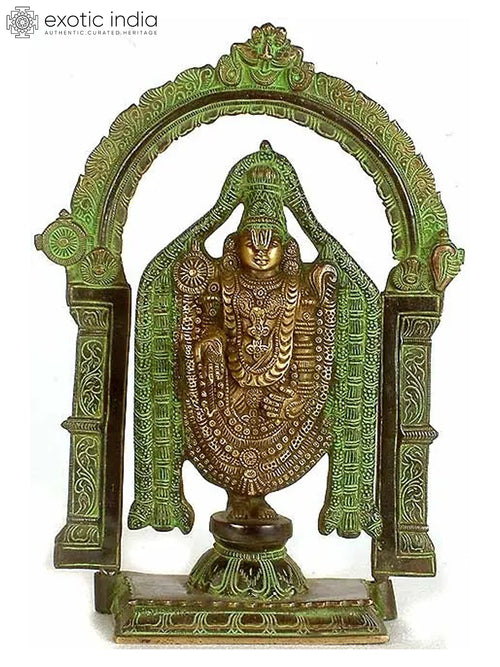 13" Handmade Brass Lord Venkateshvara Balaji Statue