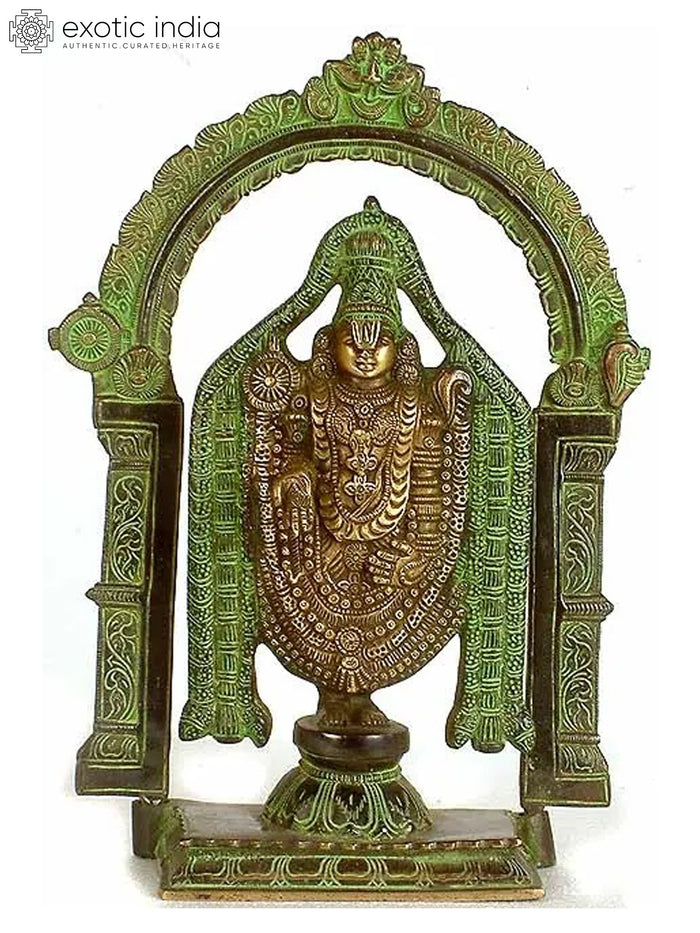 13" Handmade Brass Lord Venkateshvara Balaji Statue