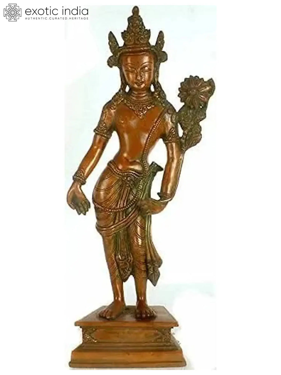 16" Padmapani Avalokiteshvara Brass Statue Handmade