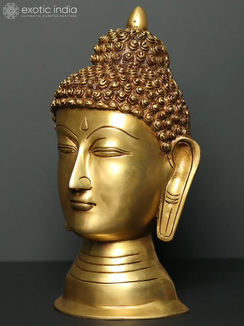 11" Brass Buddha Head (Wall Hanging Mask)