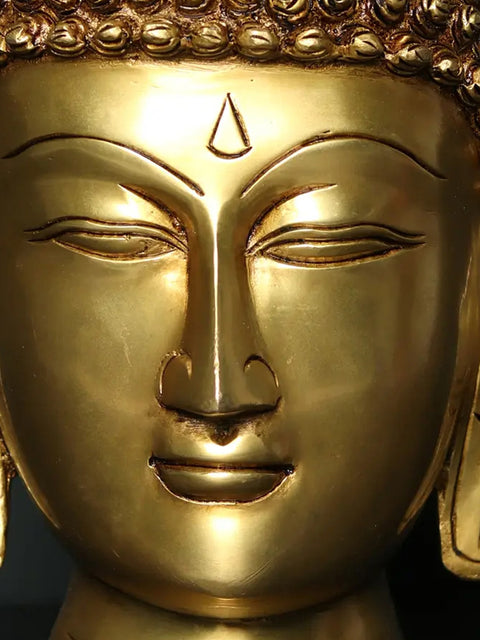 11" Brass Buddha Head (Wall Hanging Mask)