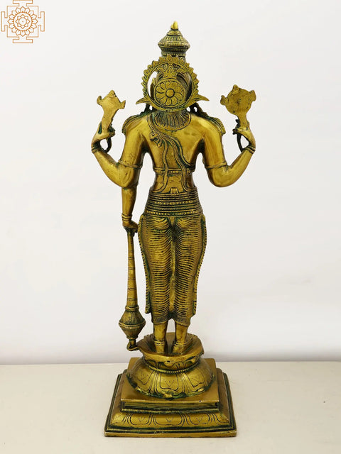 20" Lord Vishnu - The Sustainer of Universe In Brass | Handmade