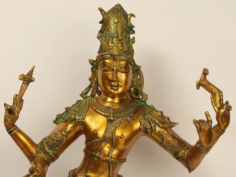 32" Shiva as Pashupatinath (Lord of the Beasts) In Brass