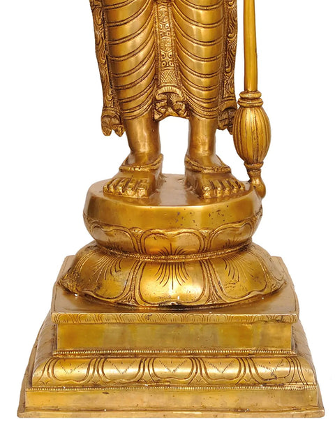 Approached with Love and Affection Rather than Fear (Sculpture of Bhagawan Vishnu Cast in Brass)