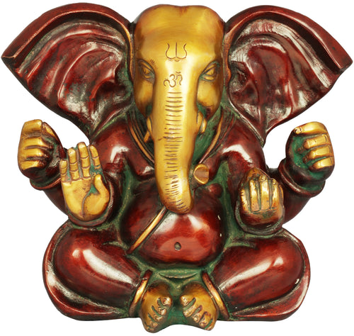 7" Handmade Lord Ganesha with Large Ears Brass Statue