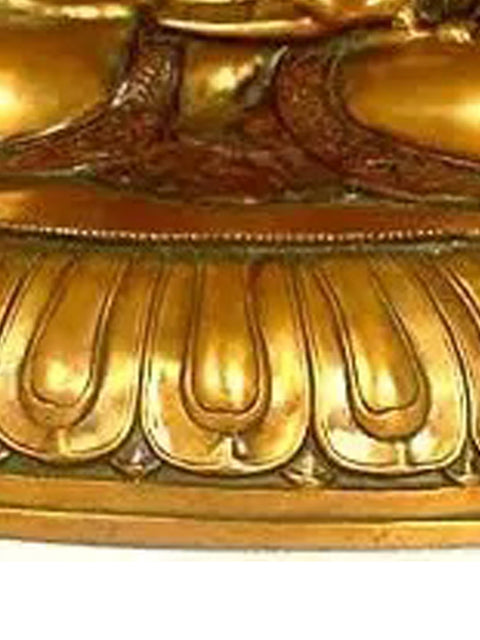 28" Large Lord Buddha Brass Sculpture | Handmade Buddhist Decor