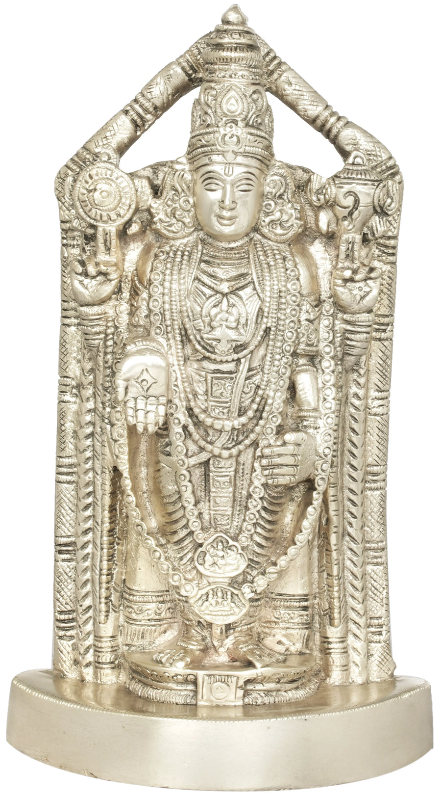 8" Lord Venkateshvara Brass Statue Handmade Tirupati Balaji
