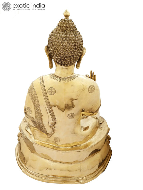 36" Large Size Buddha in the Abhaya Mudra In Brass | Handmade