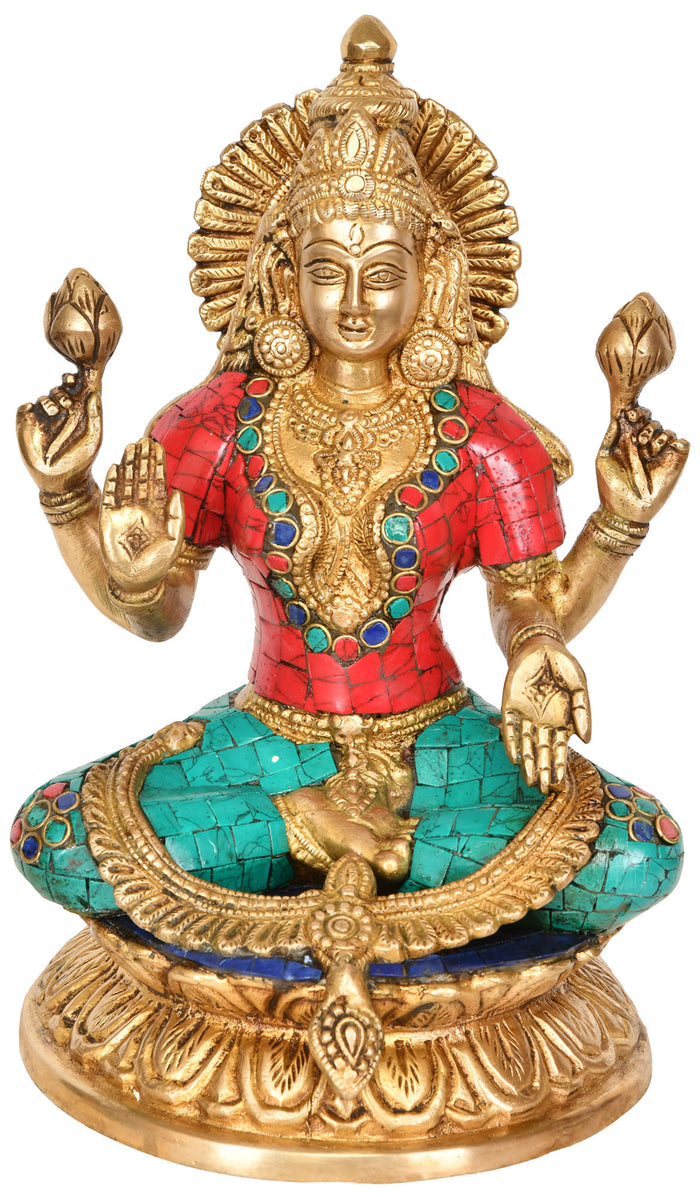 9" Devi Lakshmi Brass Statue for Pooja