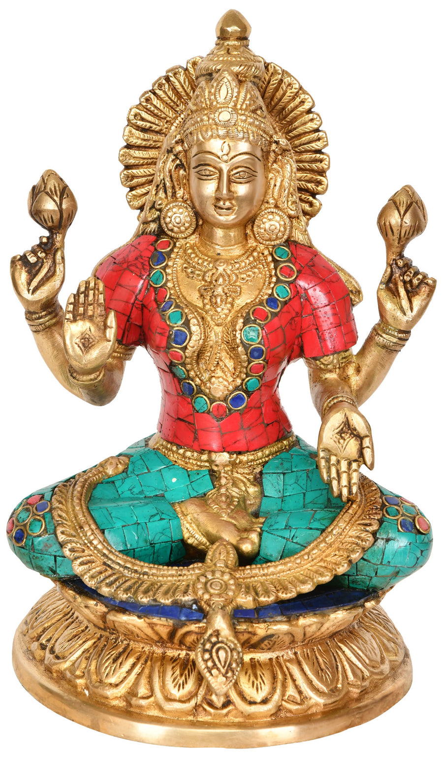 9" Devi Lakshmi Brass Statue for Pooja