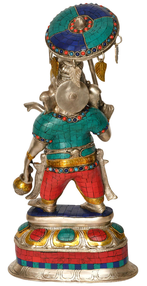 15" Kamandalu Lord Ganesha Brass Statue | Handmade Home Temple Idol