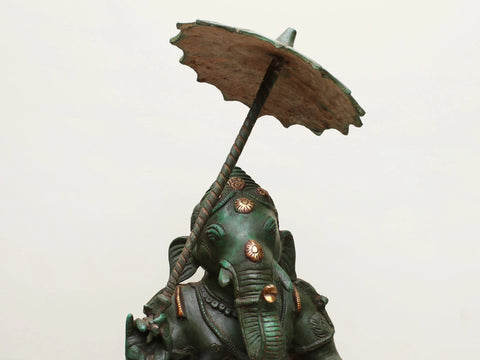 28" Ganesha with Parasol and Kamandala