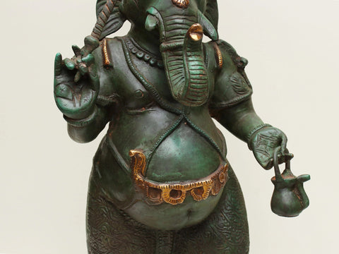 28" Ganesha with Parasol and Kamandala