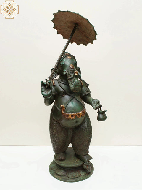 28" Ganesha with Parasol and Kamandala