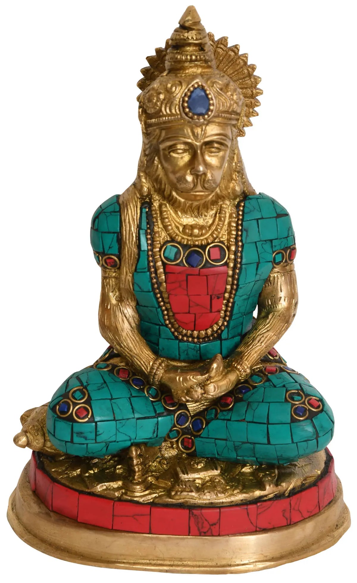 7" Lord Hanuman In Brass | Handmade | Made In India