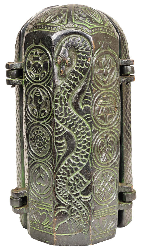 7" Ganesha Folding Portable Temple | Handmade Brass Statue | Made in India