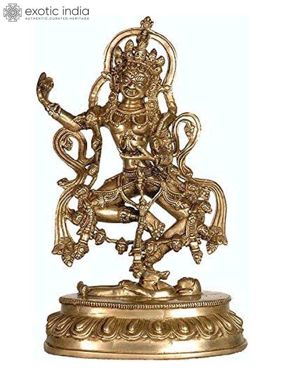 12" Handmade Yogini Brass Statue - Tibetan Buddhist Deity