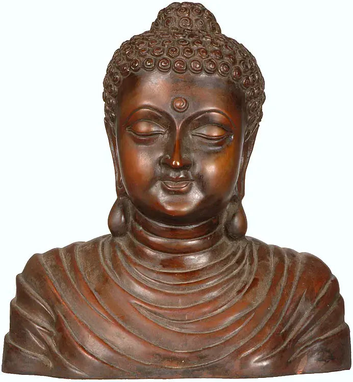Buddha Bust Handmade Brass Sculpture