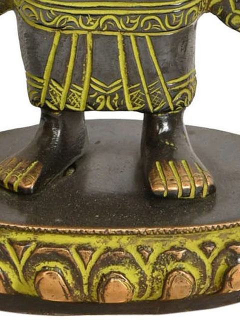 10" Standing Buddha Brass Statue | Handmade Tibetan Buddhist Deity Idols | Made in India