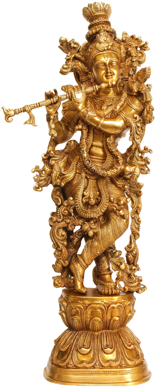 29" Venugopala Handmade Brass Statue for Home Decor