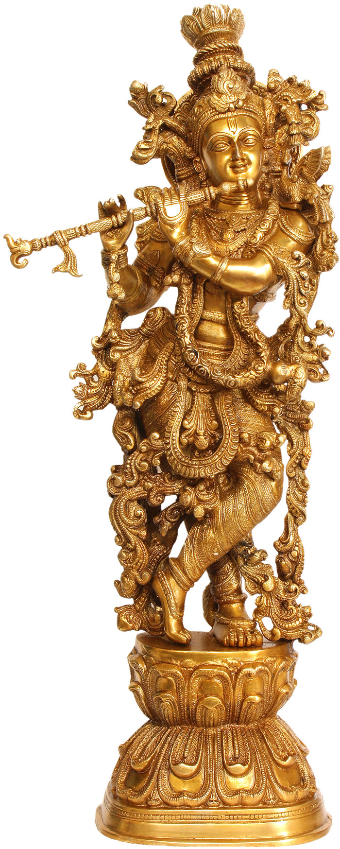 29" Large Size Venugopala (A Fine Art Work) In Brass | Handmade | Made In India