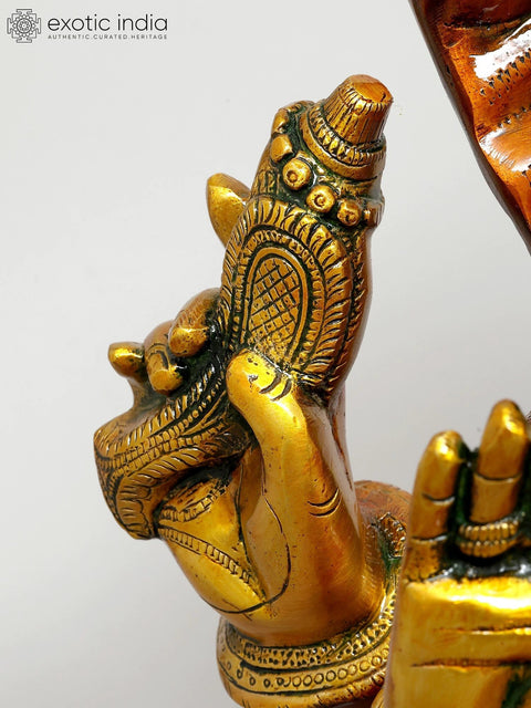 17" Turbaned Ganesha In Brass | Handmade | Made In India