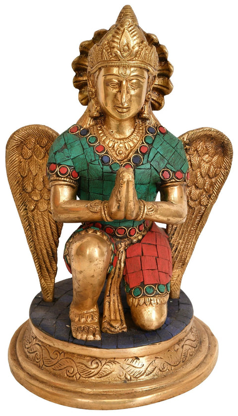 8" Garuda the Vehicle of Lord Vishnu In Brass | Handmade | Made In India