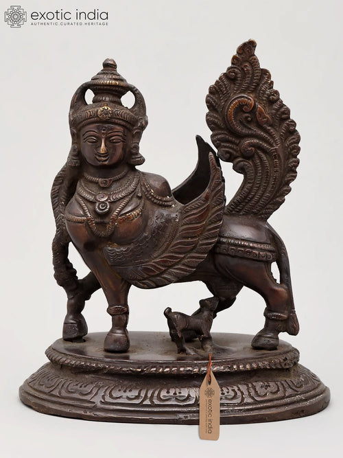 6" Kamadhenu Handmade Brass Idol - Divine Cow Statue