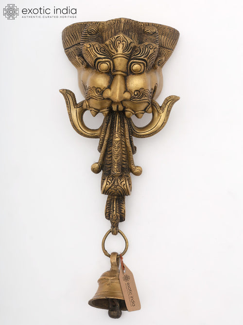 Handmade Brass Kirtimukha Wall Hanging Bell